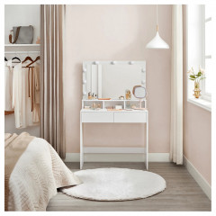 Toaletný stolík s 9 žiarovkami LED | biela č.1