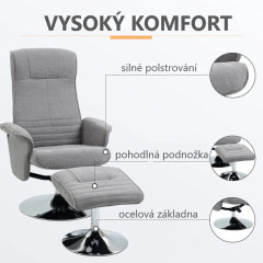Otočná TV stolička s podnožkou | sivá č.3