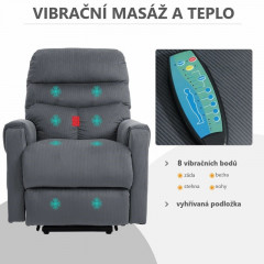 Masážne TV kreslo Conny | tmavo šedá č.3