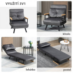 Relaxačné kreslo Valy | tmavo sivá č.3