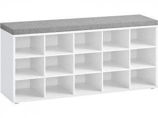Stojan na topánky s lavičkou 30 x 105 x 48 cm | biela č.1