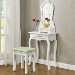 Originálny vintage toaletný stolček so zrkadlom Sophia | biely
