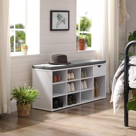 Stojan na topánky s lavičkou 104 x 30 x 48 cm | biela č.2