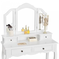 Originálny vintage toaletný stolík so zrkadlom Fiona | biely č.3