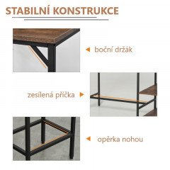 Barový stôl so stoličkami | hnedá + čierna č.2