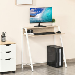 Kancelársky PC stôl 84 x 45 x 85 cm | biela + dub č.1
