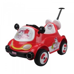 Detské elektrické auto s vodiacou tyčou, červené č.1