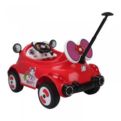 Detské elektrické auto s vodiacou tyčou, červené č.3