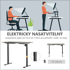 Elektricky nastaviteľný PC stôl |140 x 70 x 72-116 cm č.3