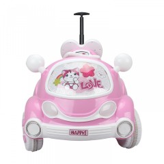 Detské elektrické auto s vodiacou tyčou, ružové č.2
