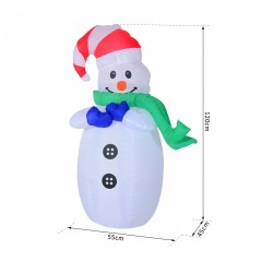 Nafukovací snehuliak s LED osvetlením 120 cm č.3