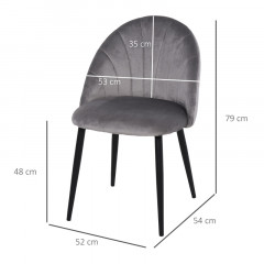 Sada 2 jídelních židlí Ela | šedé č.2