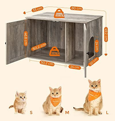 Kočičí skříňka s dvířky na stelivo | béžová č.4