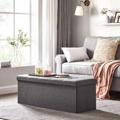 Skládací lavice s úložným prostorem 110 x 38 x 38 cm | tmavě šedá