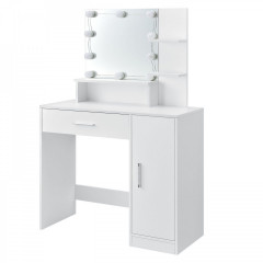 Originálny toaletný stolík so zrkadlom Zoey | biela č.2