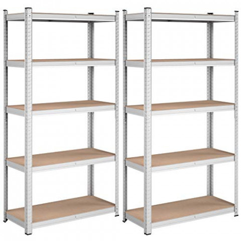 Nastavitelný pětipatrový regál sada 2ks| 180 x 90 x 40 cm č.2