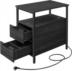 Odkládací stolek se zásuvkami 60 x 35 x 61 cm | černý č.3