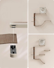 Kočičí lezecká stěna 140,5 x 142,9 cm | hnědá č.2