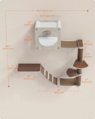 Kočičí lezecká stěna 140,5 x 142,9 cm | hnědá č.3