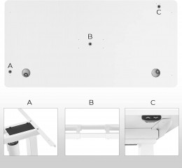 Deska psacího stolu pro elektrický nastavitelný stůl 140 x 70 x 1,8 cm | bílá č.3
