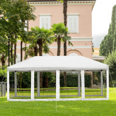 Skládací zahradní altán s moskytiérou 5,9 x 2,95 x 2,5 m | krémový
