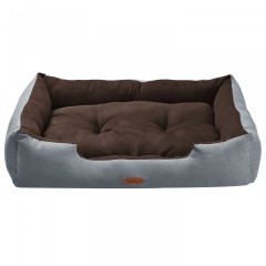 Pelech pre psa 90 x 70 x 18 cm sivý / hnedý č.1