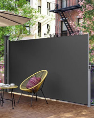 Venkovní boční markýza Songmics na zastínění terasy 180 x 400 cm | tmavě šedá