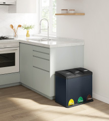Kuchyňský odpadkový koš 3 x 8 l | šedý