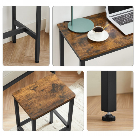 Barový stůl se 2 stoličkami | hnědočerný č.4