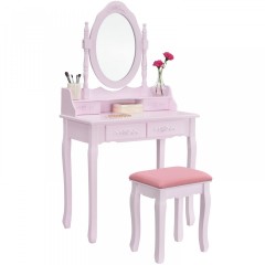 Originálny vintage toaletný stolček so zrkadlom MIRA | ružový č.2