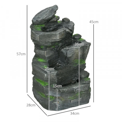 Zahradní LED fontána 34 x 28 x 57 cm | šedá č.3