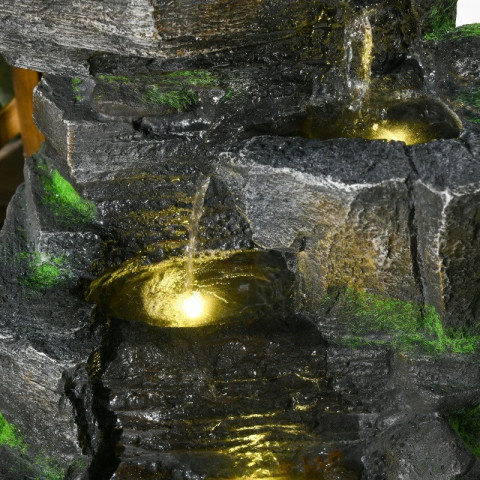 Zahradní LED fontána 34 x 28 x 57 cm | šedá č.2