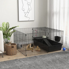 Klec pro malá zvířata 112,5 x 99 x 54 cm | černá