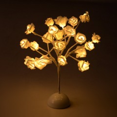 Dekoračná svietiaca LED ruža 40 cm, teplá biela č.1