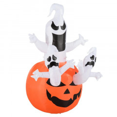 Nafukovací halloweenský dýňový duch s LED osvětlením | 120x120x180cm č.3