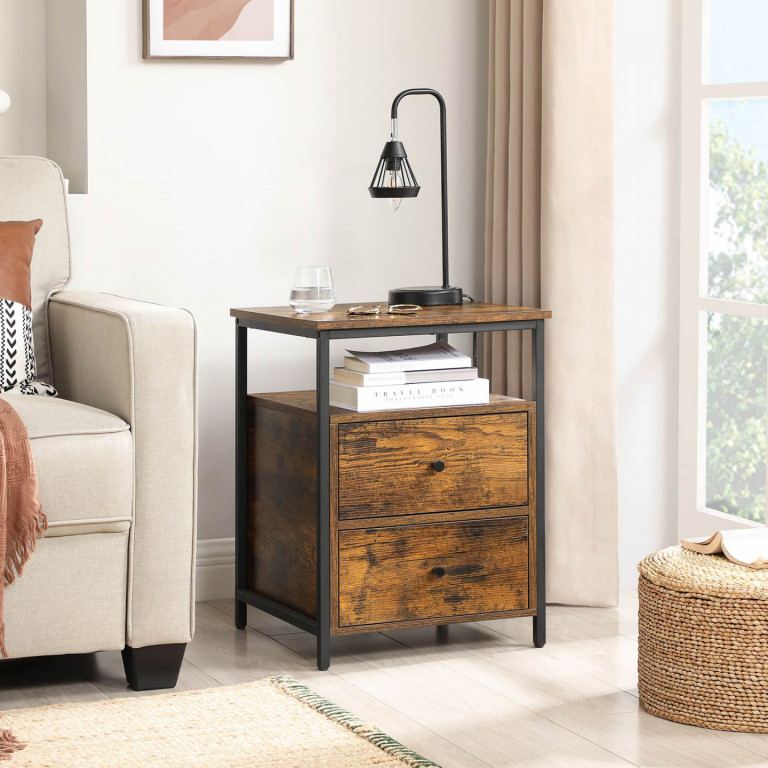 Noční stolek se zásuvkami | 45 x 45 x 60 cm