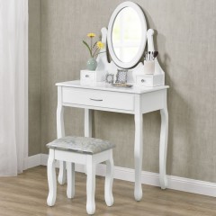 Originálny vintage toaletný stolček so zrkadlom Lena | biely č.1