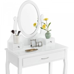 Originálny vintage toaletný stolček so zrkadlom Lena | biely č.3