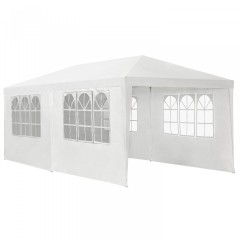 Záhradný párty stan 6 x 3 m so 6 bočnicami | biely č.2