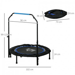 Fitness trampolína s výškově nastavitelnou rukojetí | Ø 102 cm č.3