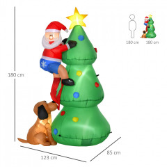 Nafukovací stromek se Santa Clausem a psem | 180 cm č.3