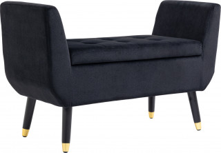 Luxusní čalouněná lavice s úložným prostorem 107x42x65 cm| černá