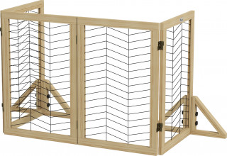 Dřevěná bezpečnostní brána pro psy 187 x 44 x 70 cm | přírodní