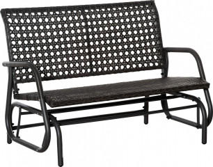 Polyratanová houpací lavice pro 2 osoby 70 x 120 x 84 cm | šedá č.1