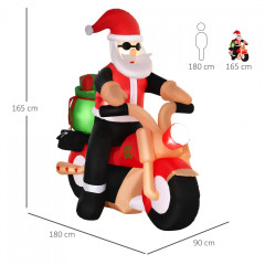 Nafukovací Santa Claus na motorce | 150 cm č.3