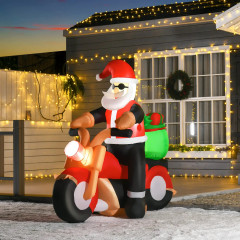 Nafukovací Santa Claus na motorce | 150 cm č.1