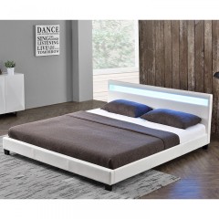 Čalúnená posteľ Paris s LED osvetlením 140 x 200 cm | biela č.1
