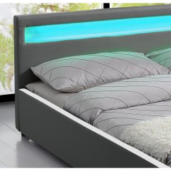 Čalúnená posteľ Sevilla s LED osvetlením 140 x 200 cm | tmavo šedá č.3