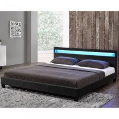 Čalúnená posteľ Paris s LED osvetlením 160 x 200 cm | čierna č.2
