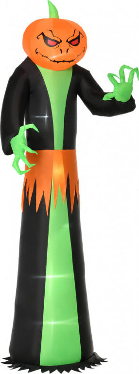 Nafukovací dekorace halloweenská dýně 100x96x270 cm | zelená + černá